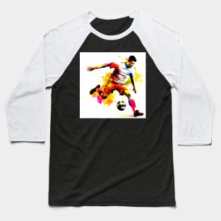 Soccer Player Graffiti Art Splash Paint Baseball T-Shirt